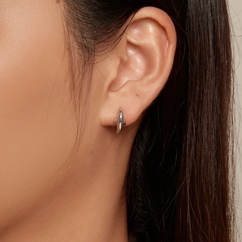 (immagine per) Orecchini a cerchio con ciondolo a forma di delfino stile Pandora - BSE881 - Visualizza 8