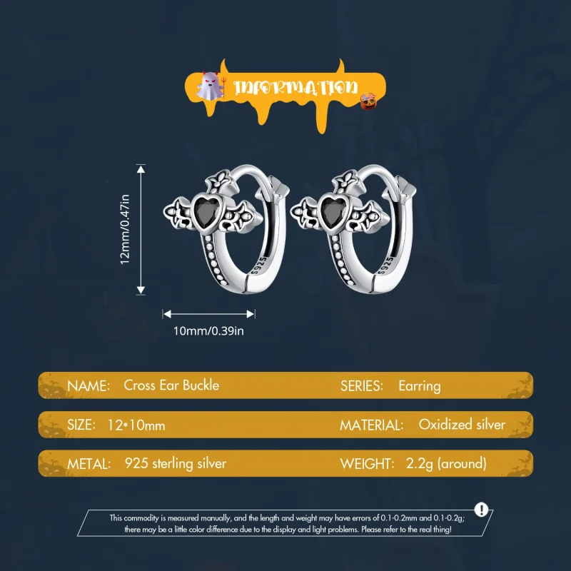 (immagine per) Orecchini a cerchio con croce in stile Pandora - SCE1642 - Visualizza 5
