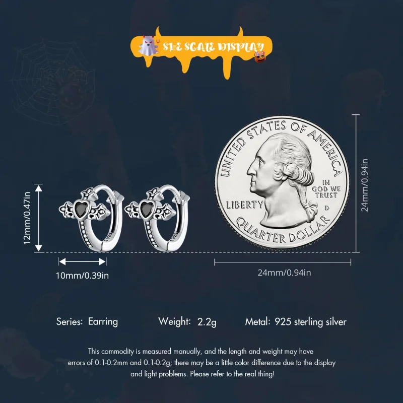 (immagine per) Orecchini a cerchio con croce in stile Pandora - SCE1642 - Visualizza 6
