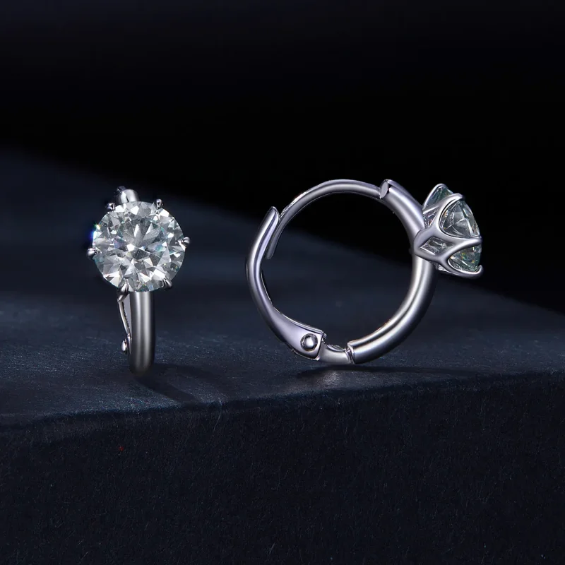 (immagine per) Orecchini a cerchio con diamanti da 1 carato in stile Pandora (Un Certificato) - - Visualizza 2