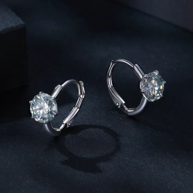 (immagine per) Orecchini a cerchio con diamanti da 1 carato in stile Pandora (Un Certificato) - - Visualizza 3