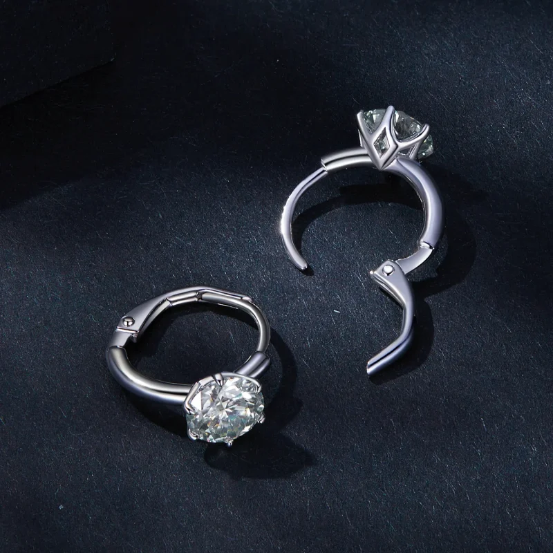 (immagine per) Orecchini a cerchio con diamanti da 1 carato in stile Pandora (Un Certificato) - - Visualizza 4