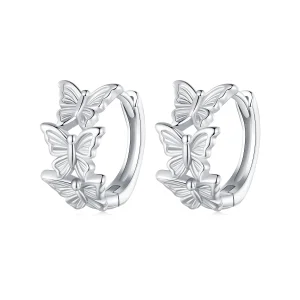(immagine per) Orecchini a cerchio con farfalla in stile Pandora - BSE908