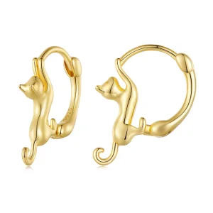 (immagine per) Orecchini a cerchio con gatto in stile Pandora - SCE1488-LB