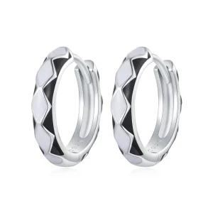 (immagine per) Orecchini a cerchio con motivo a forma di diamante stile Pandora - SCE1611-BK