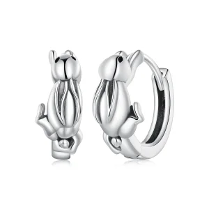 (immagine per) Orecchini a cerchio con pendente a forma di coniglietto in stile Pandora - SCE1616