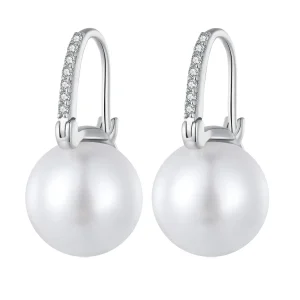 (immagine per) Orecchini a cerchio con perle a conchiglia dallo stile Pandora - SCE1583