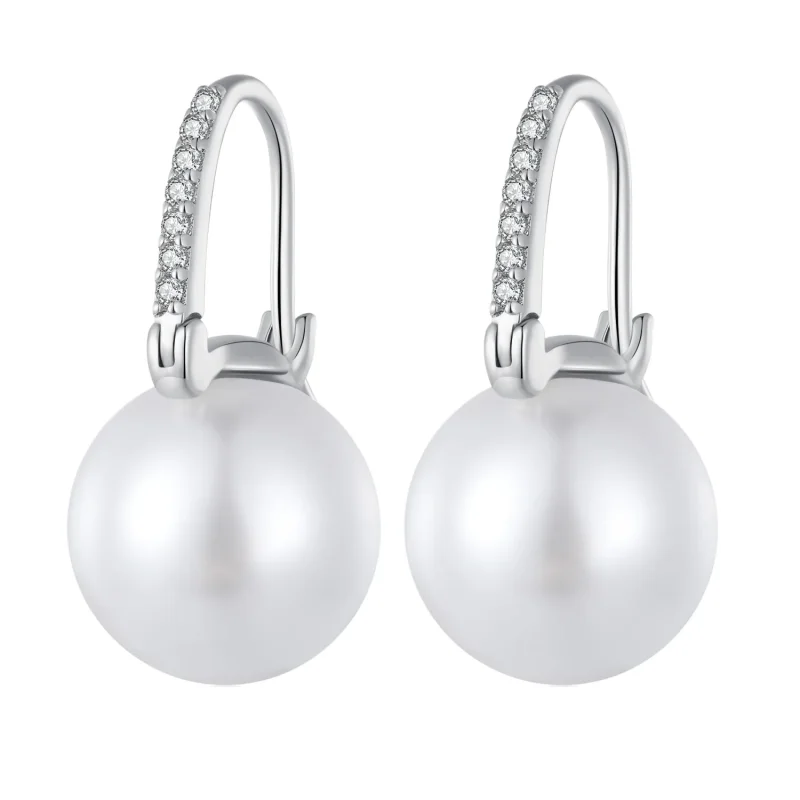 (immagine per) Orecchini a cerchio con perle a conchiglia dallo stile Pandora - SCE1583