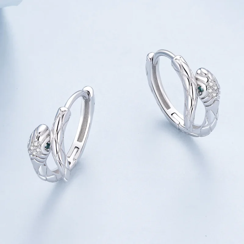 (immagine per) Orecchini a cerchio con serpente dello stile Pandora - BSE818 - Visualizza 3