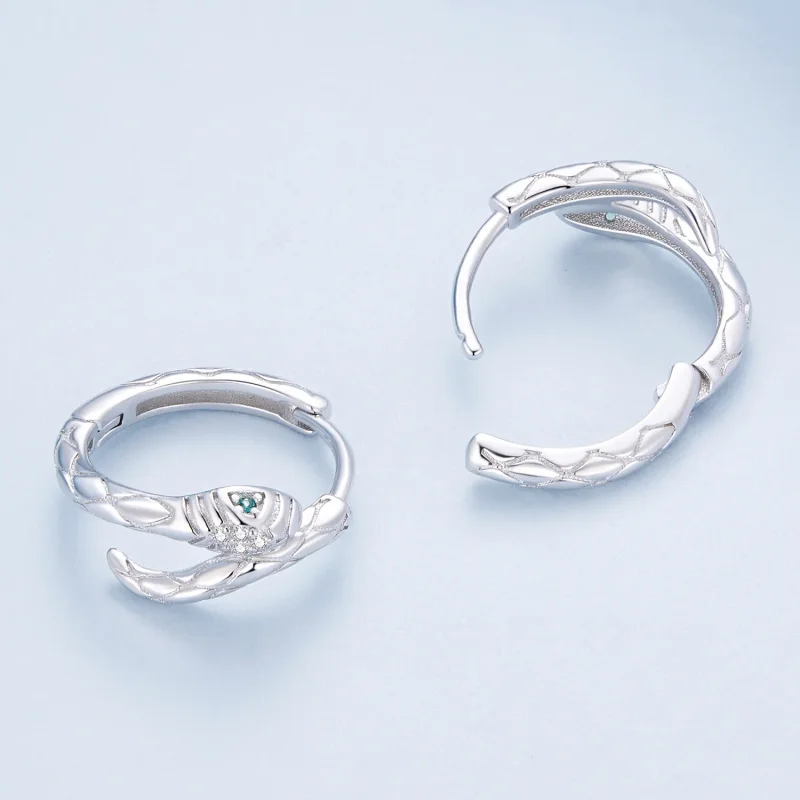 (immagine per) Orecchini a cerchio con serpente dello stile Pandora - BSE818 - Visualizza 4