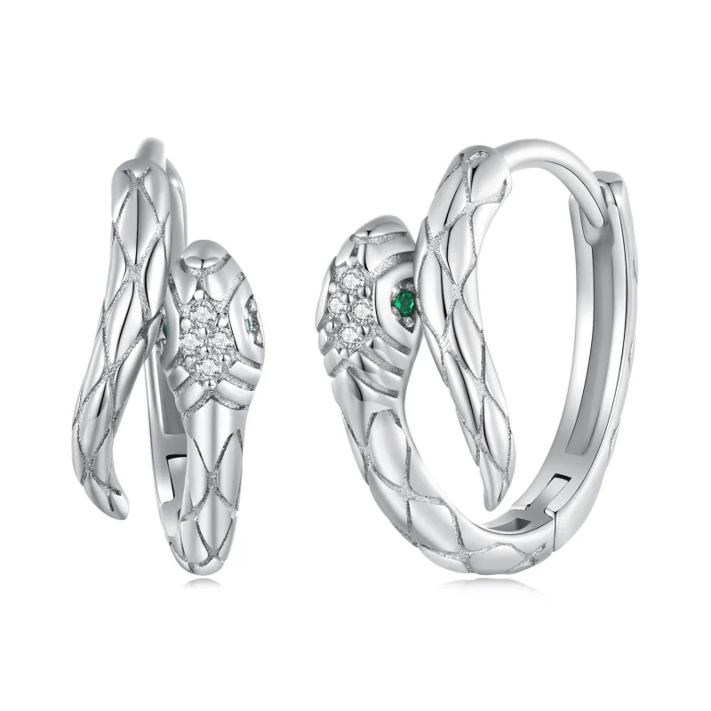 (immagine per) Orecchini a cerchio con serpente dello stile Pandora - BSE818 - Visualizza 8