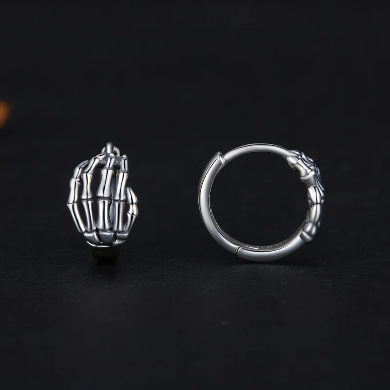 (immagine per) Orecchini a cerchio con stile Pandora a forma di mano scheletrica - SCE1641 - Visualizza 2