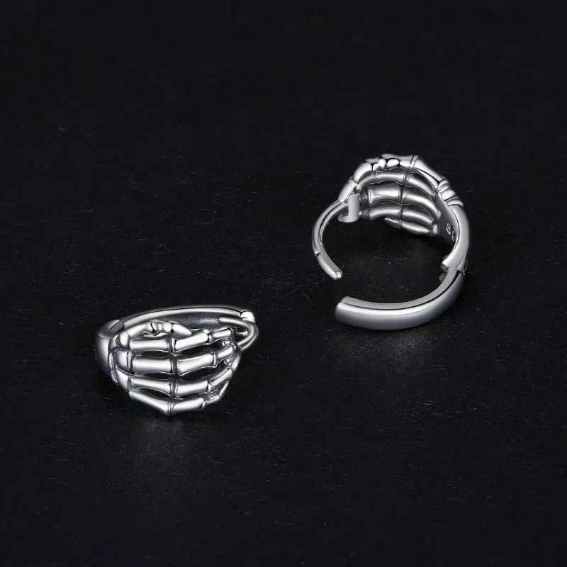 (immagine per) Orecchini a cerchio con stile Pandora a forma di mano scheletrica - SCE1641 - Visualizza 4