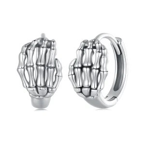 (immagine per) Orecchini a cerchio con stile Pandora a forma di mano scheletrica - SCE1641