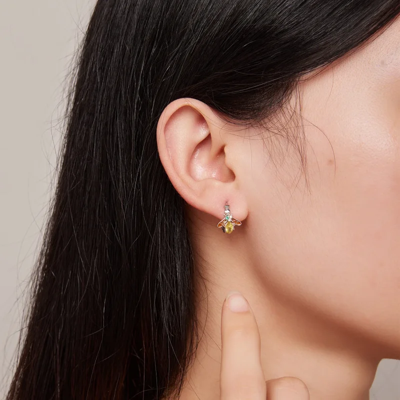 (immagine per) Orecchini a cerchio con stile Pandora con ape - BSE808 - Visualizza 7