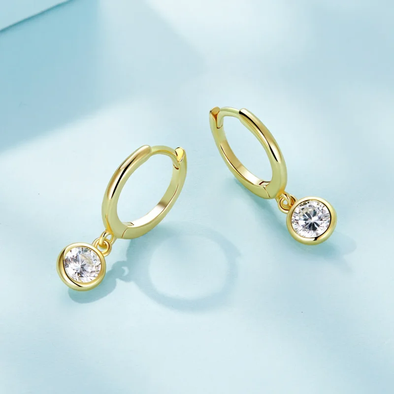 (immagine per) Orecchini a cerchio con zirconi stile Pandora - SCE830-B - Visualizza 3