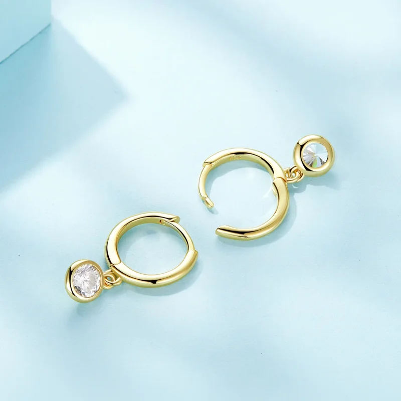 (immagine per) Orecchini a cerchio con zirconi stile Pandora - SCE830-B - Visualizza 4