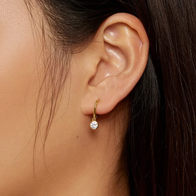 (immagine per) Orecchini a cerchio con zirconi stile Pandora - SCE830-B - Visualizza 7