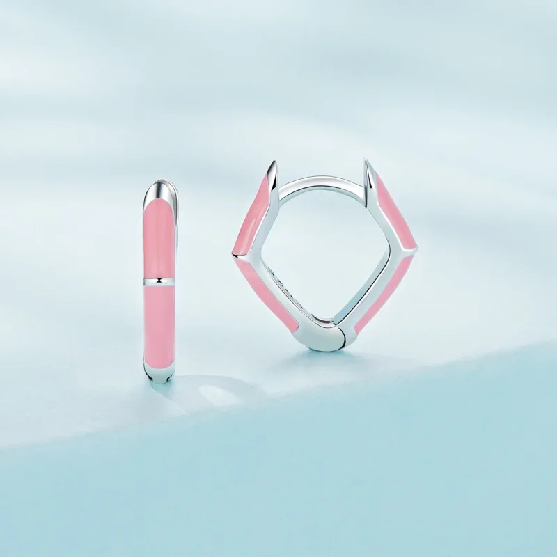 (immagine per) Orecchini a cerchio di stile Pandora con diamanti rosa - SCE1569-PK - Visualizza 2