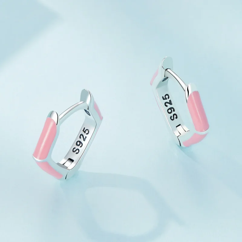 (immagine per) Orecchini a cerchio di stile Pandora con diamanti rosa - SCE1569-PK - Visualizza 3