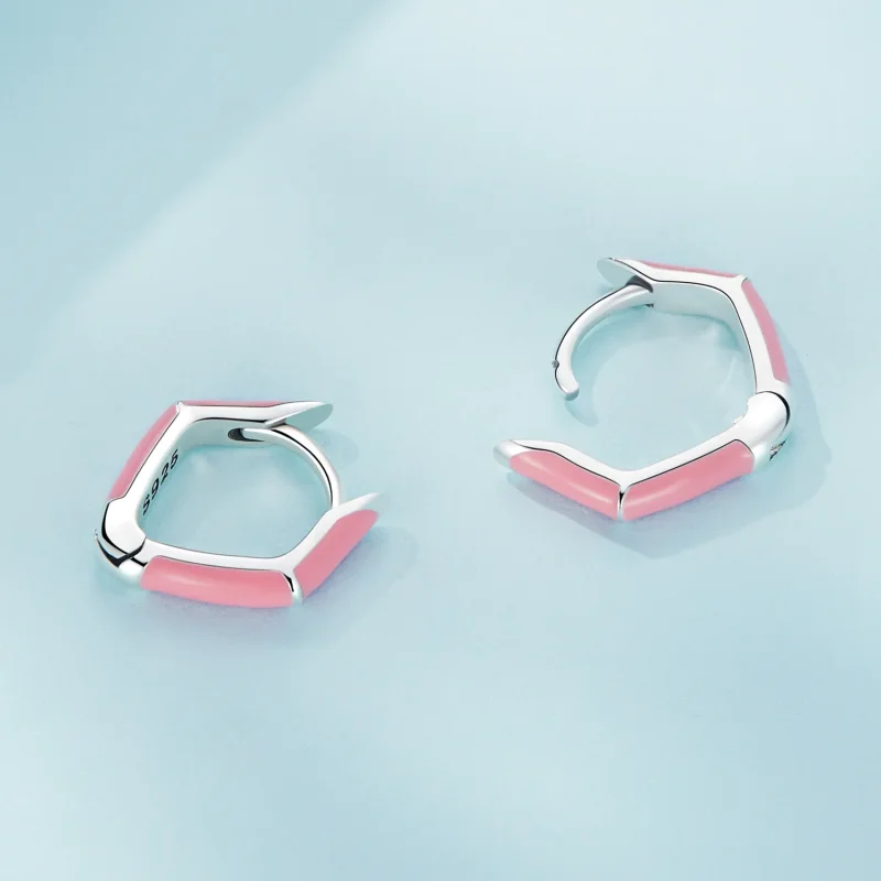 (immagine per) Orecchini a cerchio di stile Pandora con diamanti rosa - SCE1569-PK - Visualizza 4