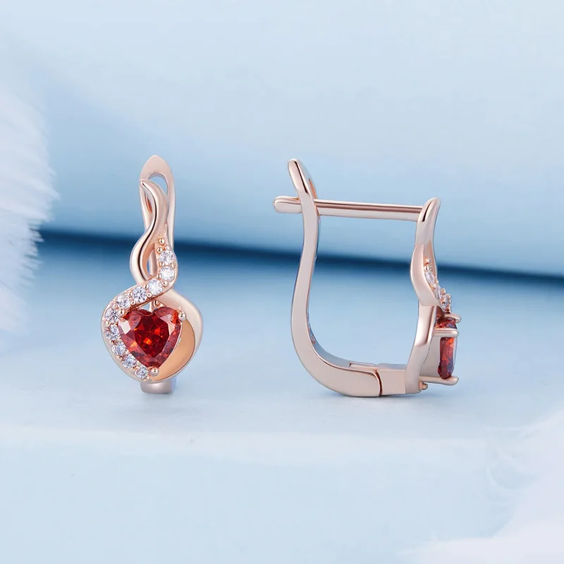 (immagine per) Orecchini a cerchio in stile Pandora, colore oro rosa, con incisione Love Bond - - Visualizza 2