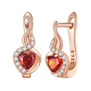 (immagine per) Orecchini a cerchio in stile Pandora, colore oro rosa, con incisione Love Bond - BSE815