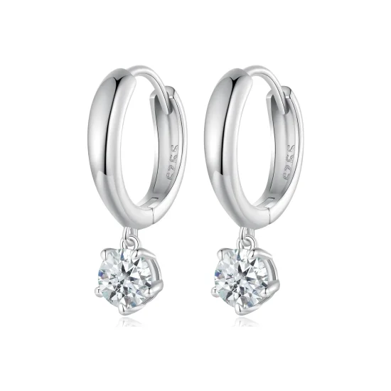 (immagine per) Orecchini a cerchio in stile Pandora con Moissanite da 0,5 carati (due certificati) - MSE040
