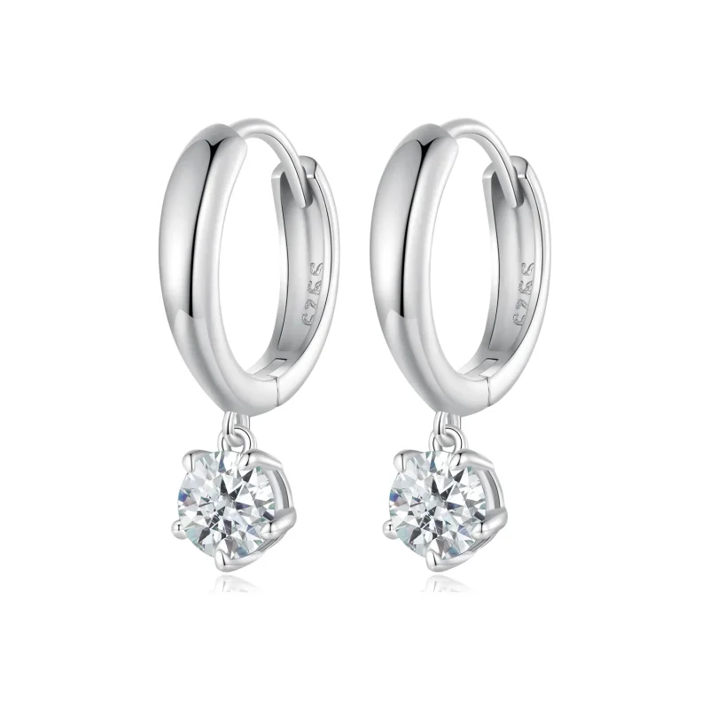 (immagine per) Orecchini a cerchio in stile Pandora con Moissanite da 0,5 carati (due certificati) - MSE040