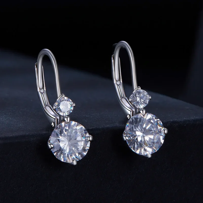 (immagine per) Orecchini a cerchio in stile Pandora con Moissanite (due certificati) - MSE031 - Visualizza 2