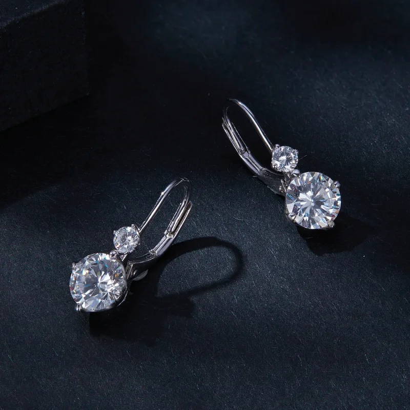 (immagine per) Orecchini a cerchio in stile Pandora con Moissanite (due certificati) - MSE031 - Visualizza 3