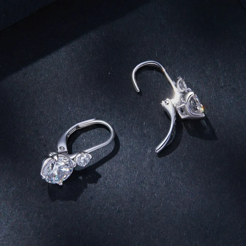 (immagine per) Orecchini a cerchio in stile Pandora con Moissanite (due certificati) - MSE031 - Visualizza 4