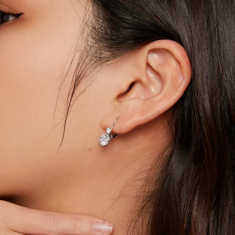 (immagine per) Orecchini a cerchio in stile Pandora con Moissanite (due certificati) - MSE031 - Visualizza 5