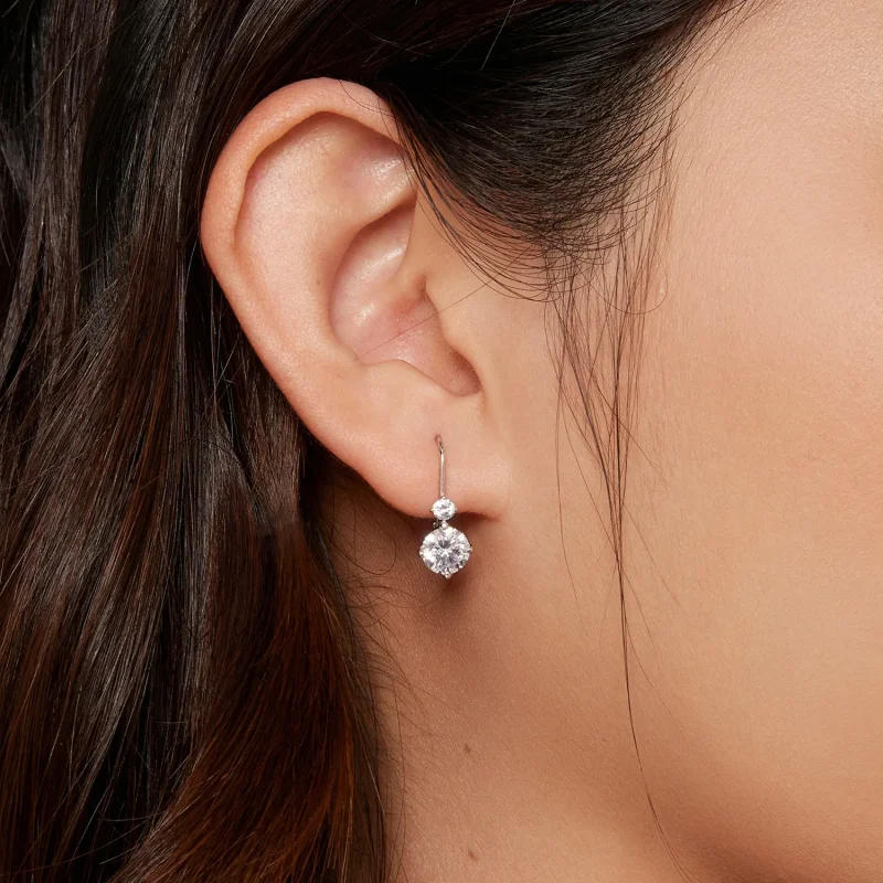 (immagine per) Orecchini a cerchio in stile Pandora con Moissanite (due certificati) - MSE031 - Visualizza 6