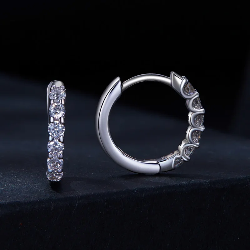 (immagine per) Orecchini a cerchio in stile Pandora con Moissanite - MSE029 - Visualizza 2
