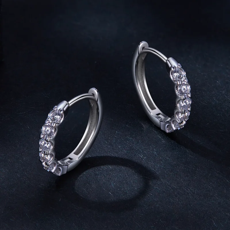 (immagine per) Orecchini a cerchio in stile Pandora con Moissanite - MSE029 - Visualizza 3