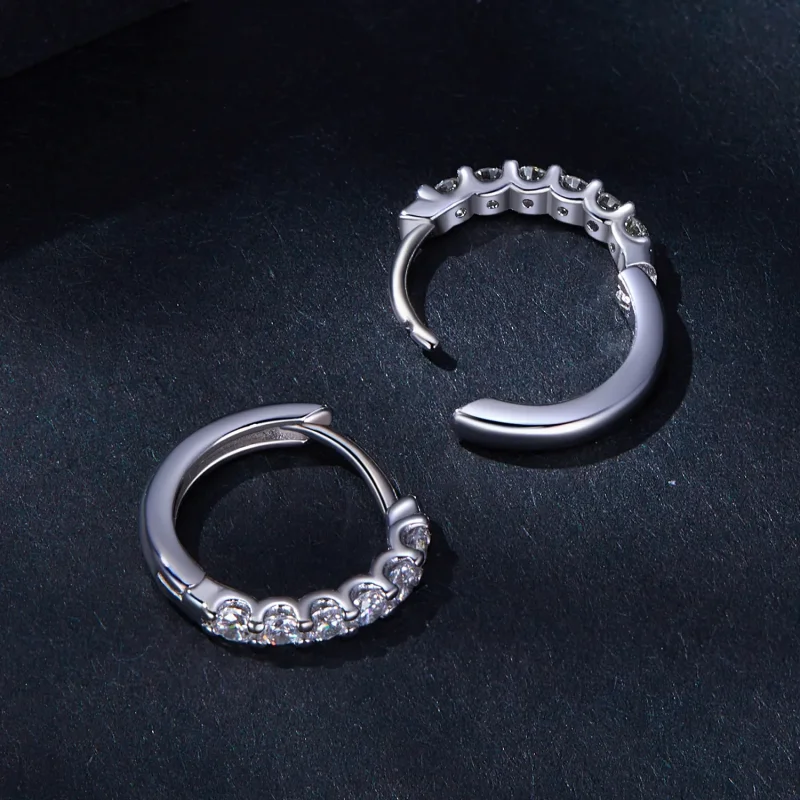 (immagine per) Orecchini a cerchio in stile Pandora con Moissanite - MSE029 - Visualizza 4