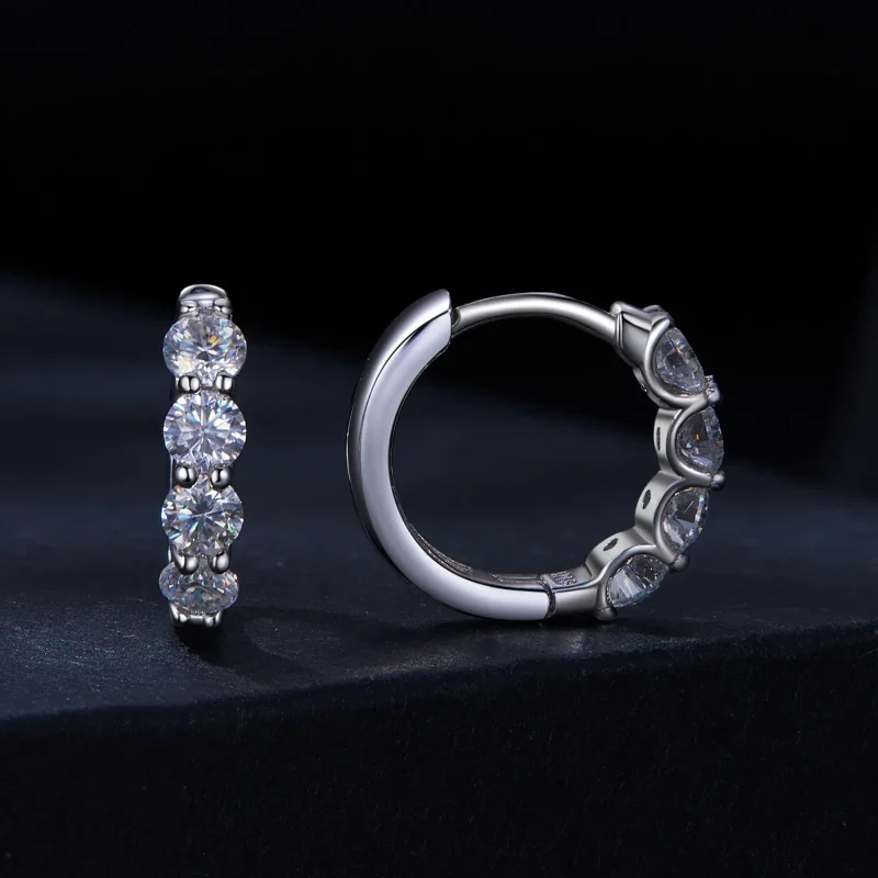 (immagine per) Orecchini a cerchio in stile Pandora con Moissanite - MSE030 - Visualizza 2