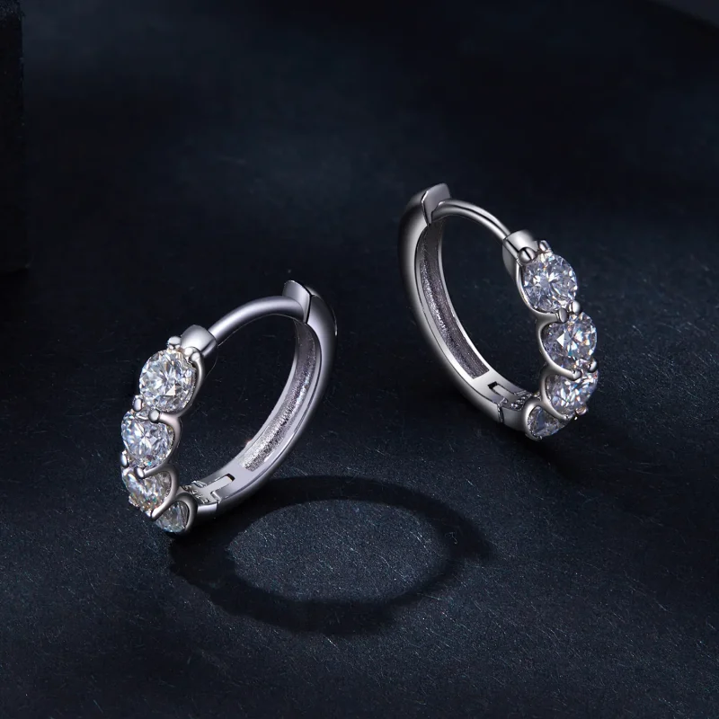 (immagine per) Orecchini a cerchio in stile Pandora con Moissanite - MSE030 - Visualizza 3