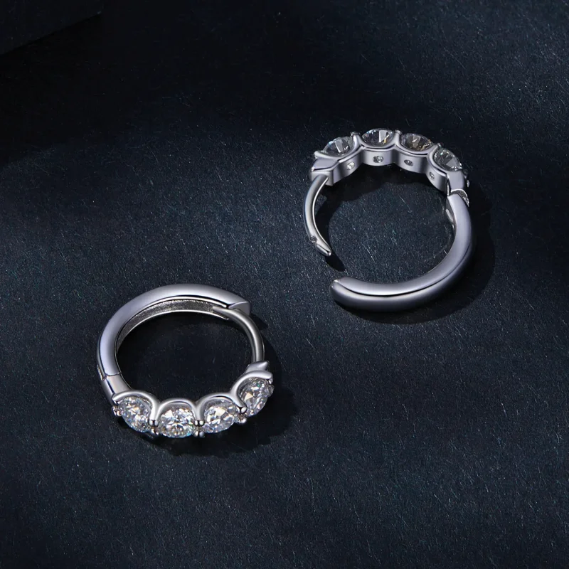 (immagine per) Orecchini a cerchio in stile Pandora con Moissanite - MSE030 - Visualizza 4