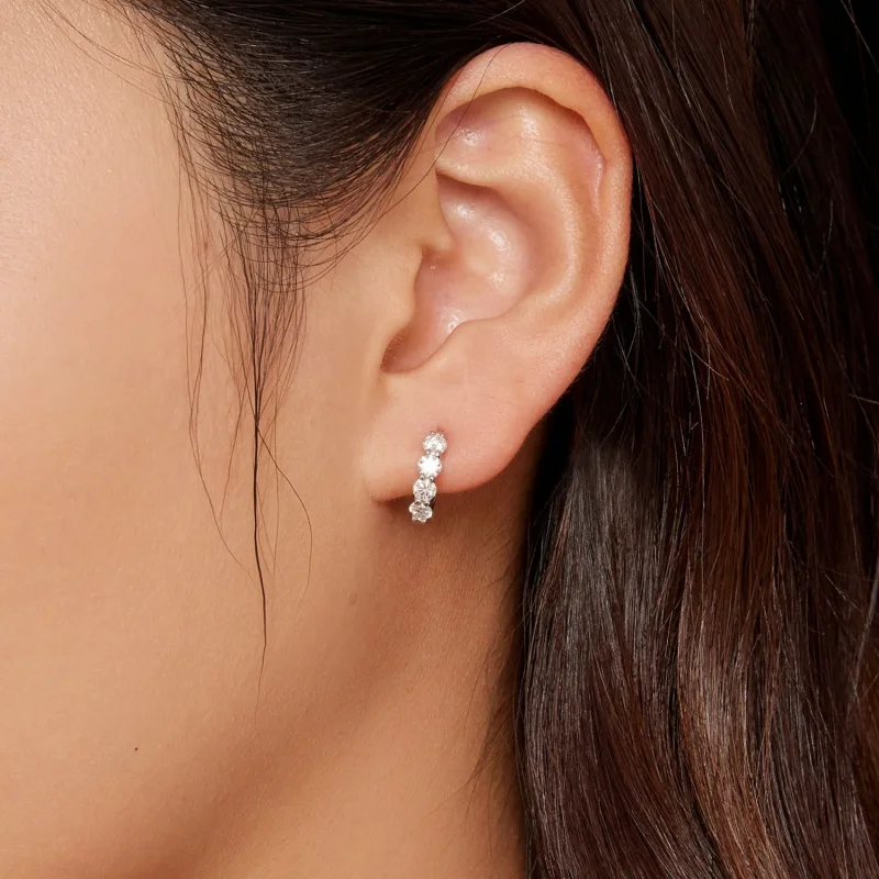(immagine per) Orecchini a cerchio in stile Pandora con Moissanite - MSE030 - Visualizza 5