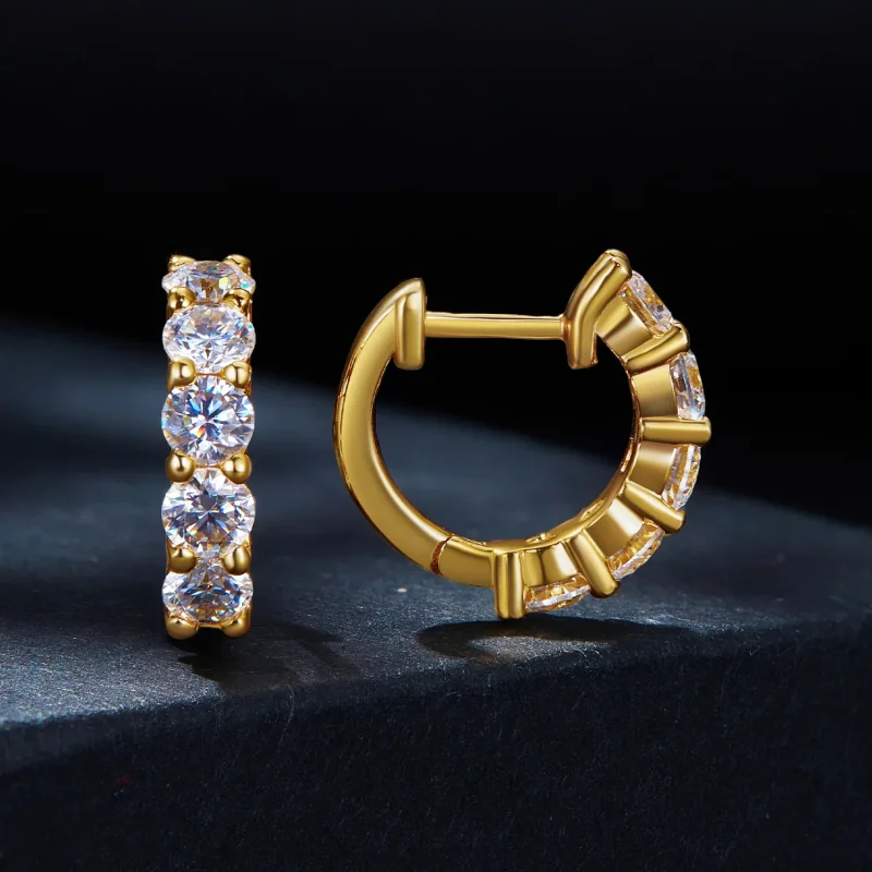 (immagine per) Orecchini a cerchio in stile Pandora Shine Moissanite (con un certificato) - MSE - Visualizza 2
