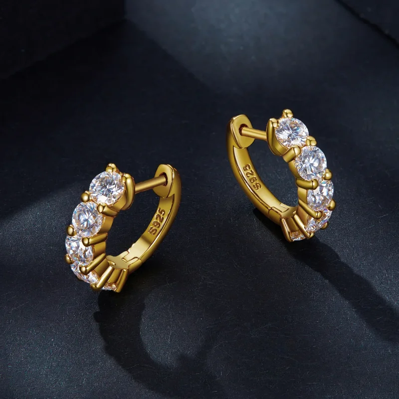 (immagine per) Orecchini a cerchio in stile Pandora Shine Moissanite (con un certificato) - MSE - Visualizza 3
