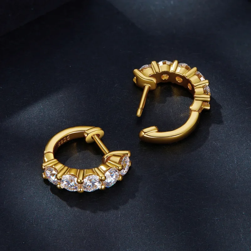 (immagine per) Orecchini a cerchio in stile Pandora Shine Moissanite (con un certificato) - MSE - Visualizza 4