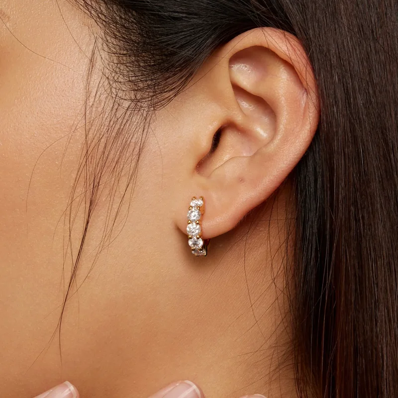 (immagine per) Orecchini a cerchio in stile Pandora Shine Moissanite (con un certificato) - MSE - Visualizza 7