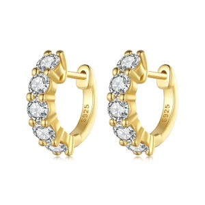 (immagine per) Orecchini a cerchio in stile Pandora Shine Moissanite (con un certificato) - MSE005-B