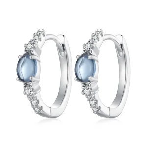 (immagine per) Orecchini a cerchio in vetro blu stile Pandora con stella - BSE859