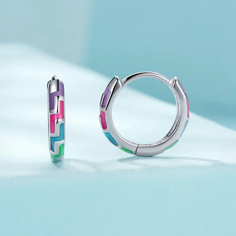 (immagine per) Orecchini a cerchio luminosi stile Pandora Style Cyber - SCE1645 - Visualizza 2