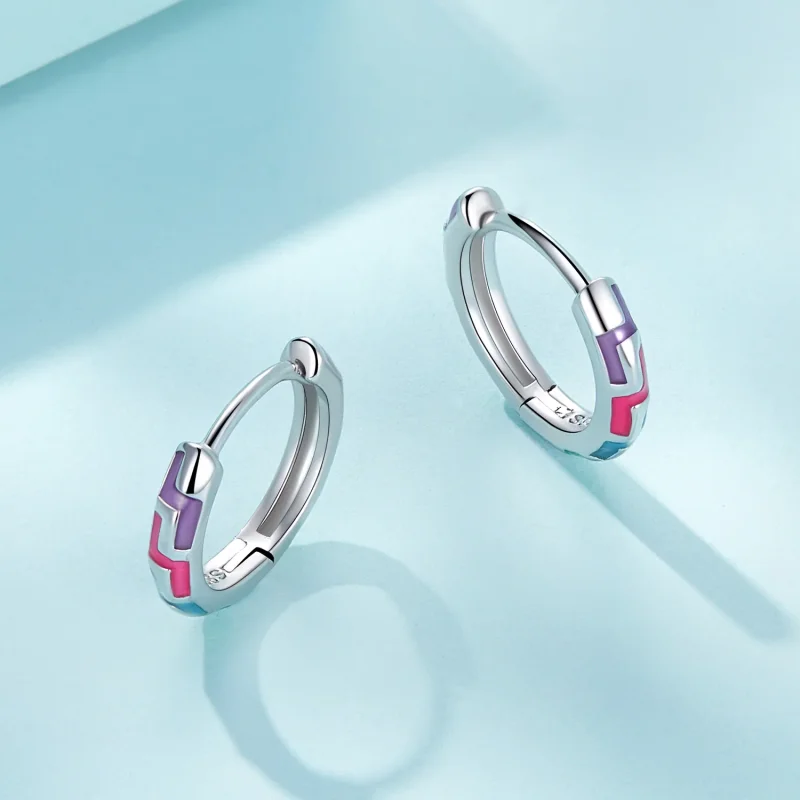 (immagine per) Orecchini a cerchio luminosi stile Pandora Style Cyber - SCE1645 - Visualizza 3