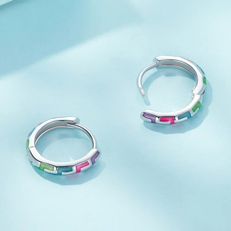 (immagine per) Orecchini a cerchio luminosi stile Pandora Style Cyber - SCE1645 - Visualizza 4